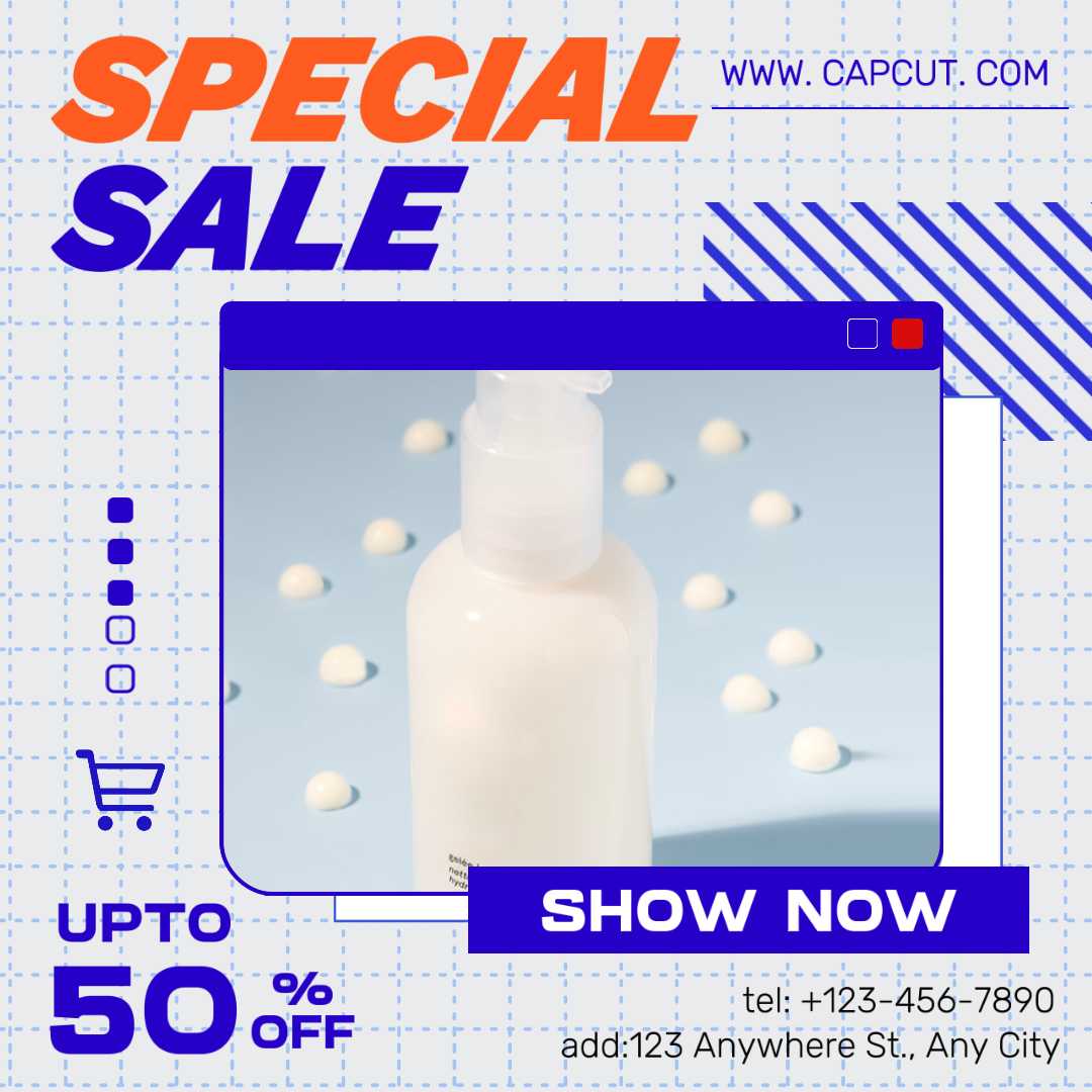 Promoción de eventos de belleza y emulsiones minimalista