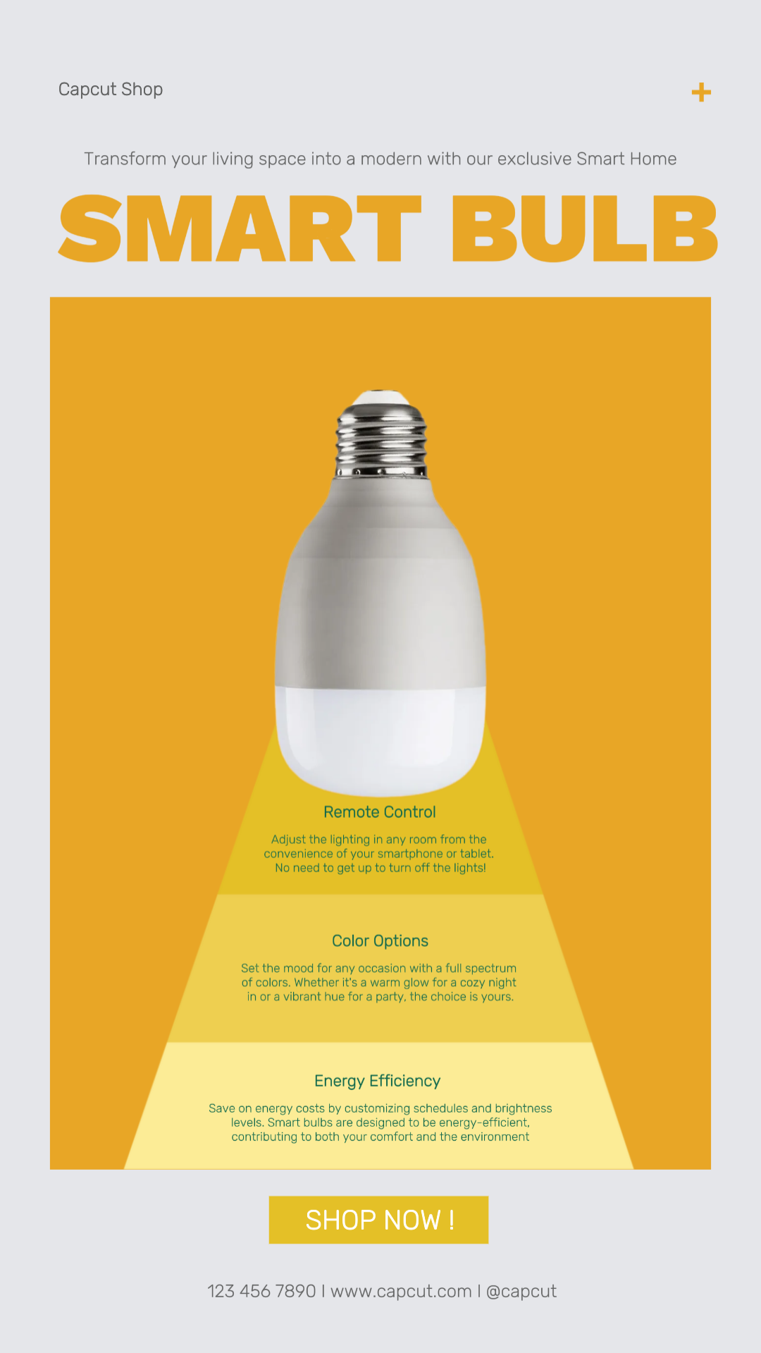 Electronic Smart Bulb Product Display 
