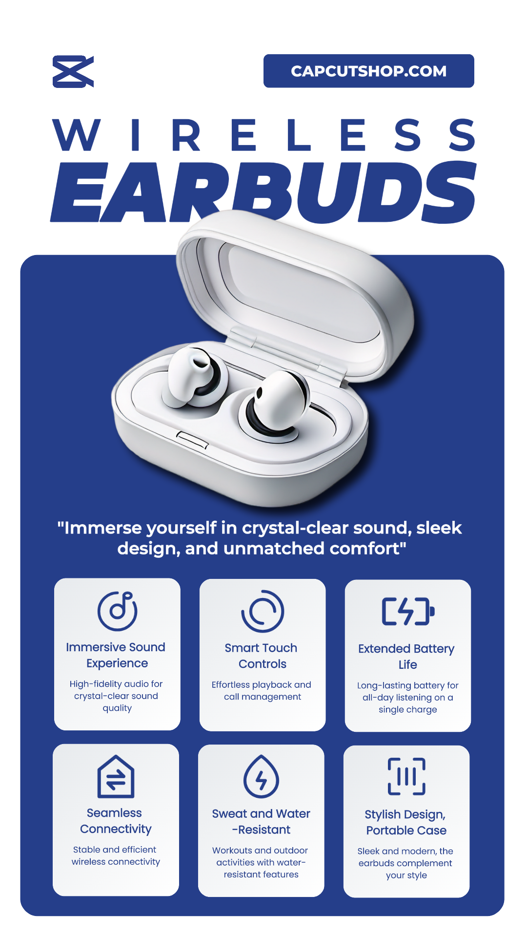 E-commerce Electronic Earbuds Product Callout