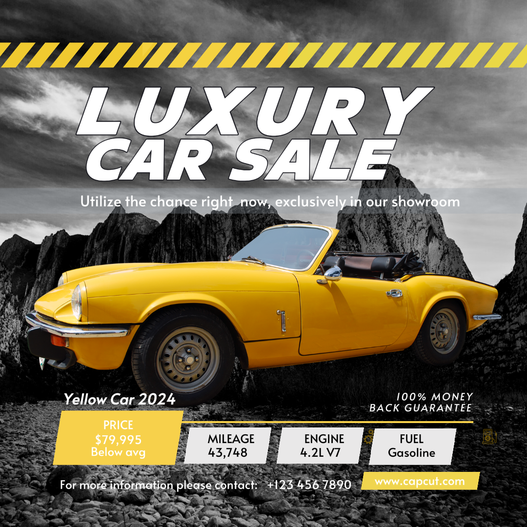 Venda de carros Marketing Poster Instagram Post Venda de carros