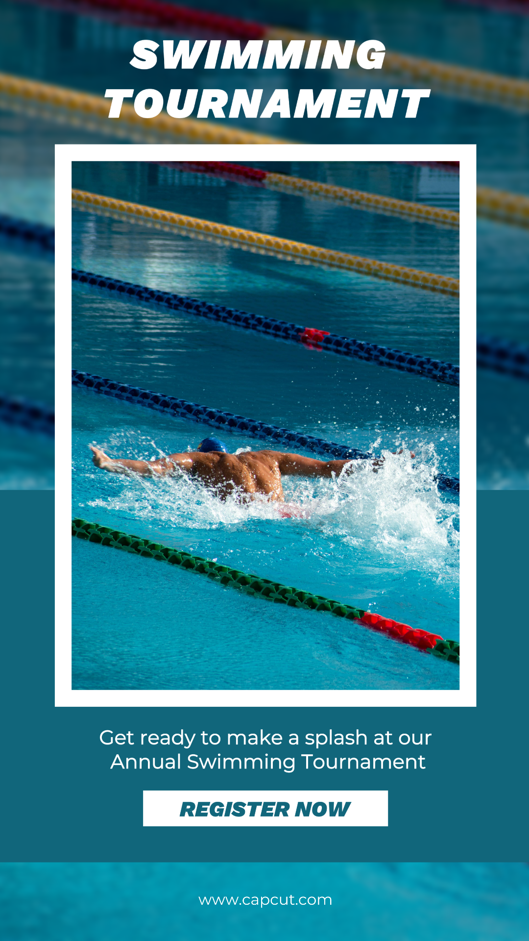 Sports and Match Marketing Poster Swimming Tournament Instagram Story Blue
