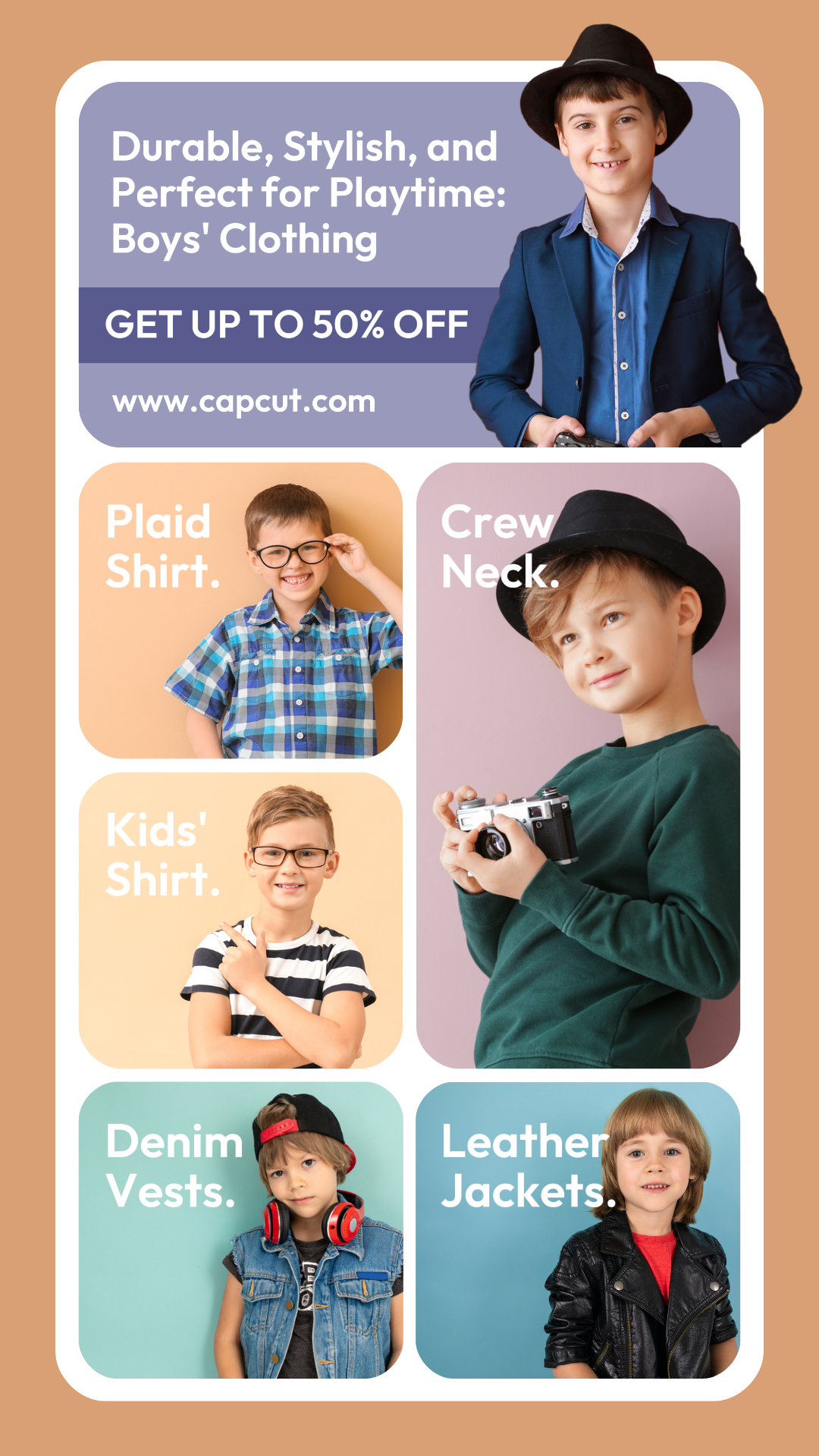 6 Multi-product Image Children's Clothes Boys' Clothing Promotional Activities