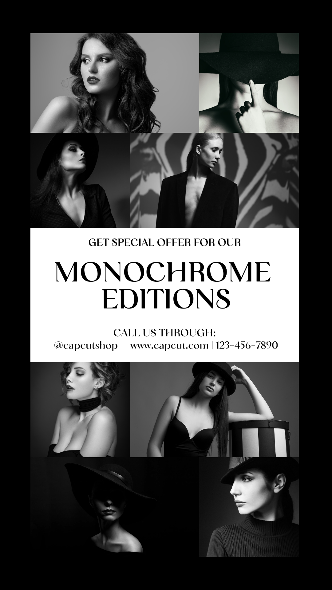 Moda en Blanco y Negro Edición Especial Instagram Story Post