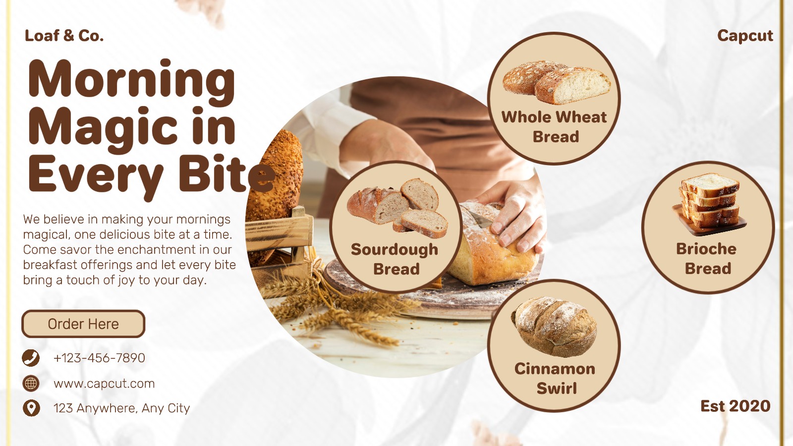 Article Twitter du produit d'affichage du pain du matin