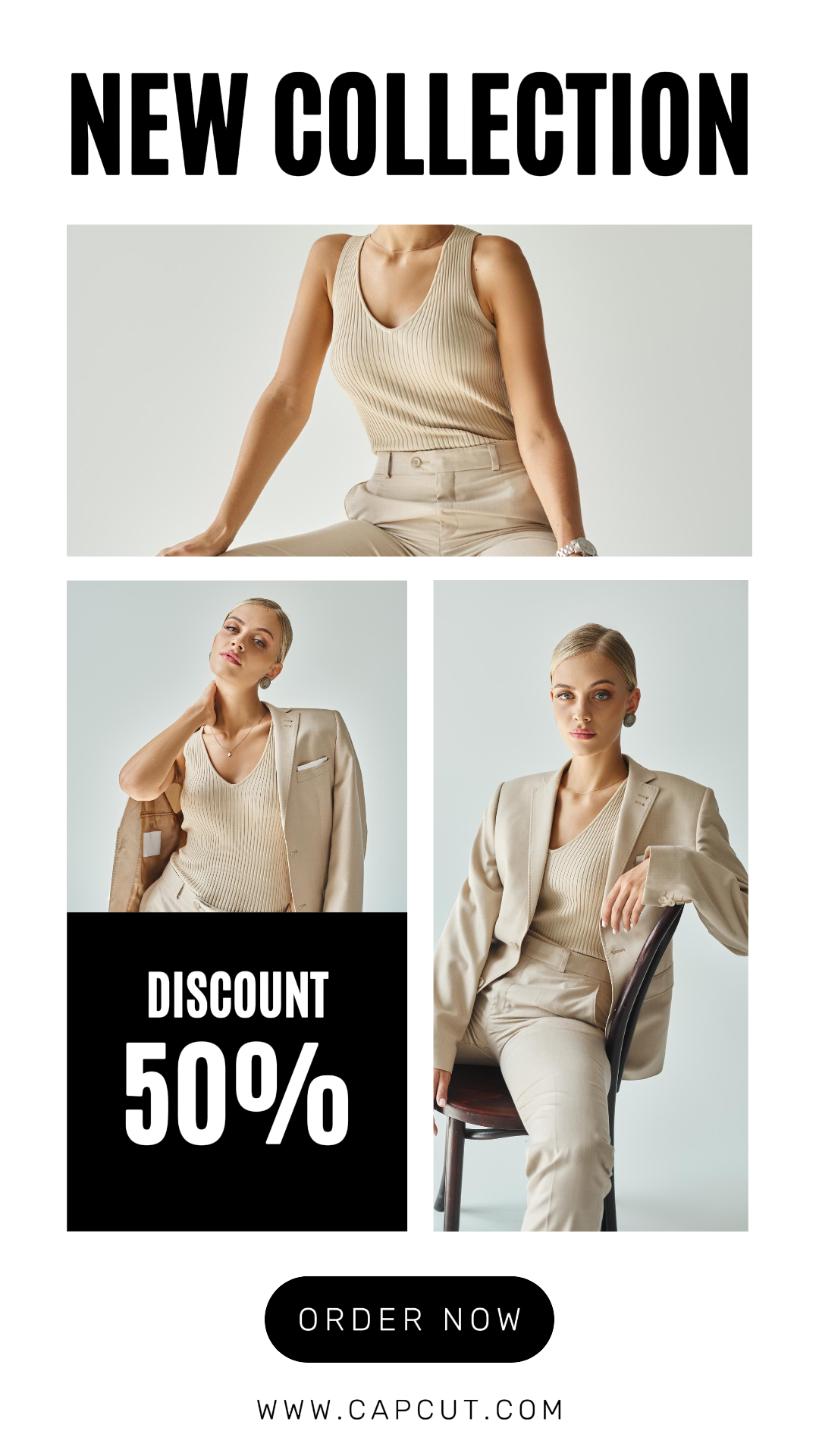 Affiche marketing de collage minimaliste Instagram Story Vêtements blancs