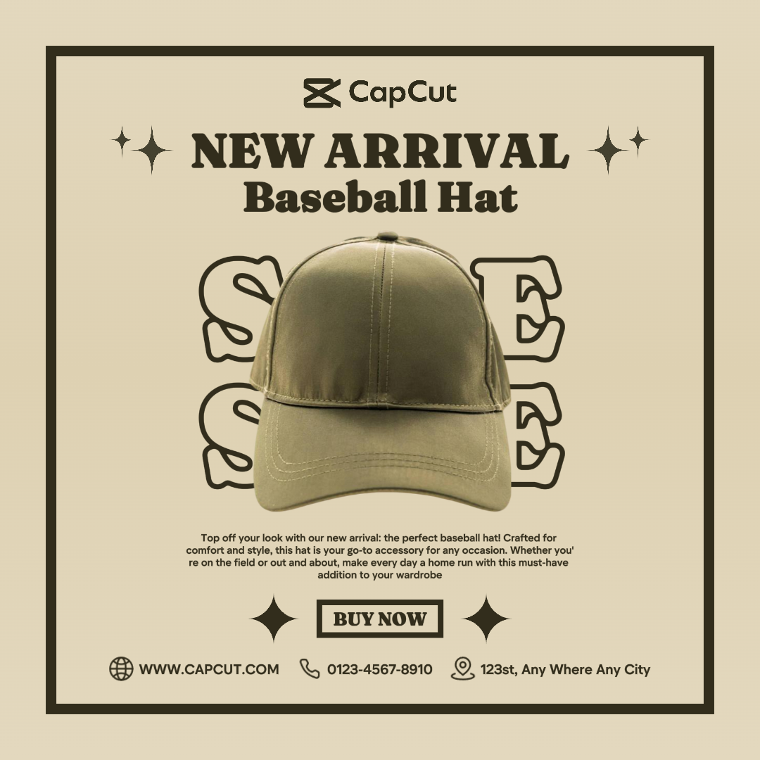 Clothing and shoes New Arrival Baseball Hat Product Display Instagram Post