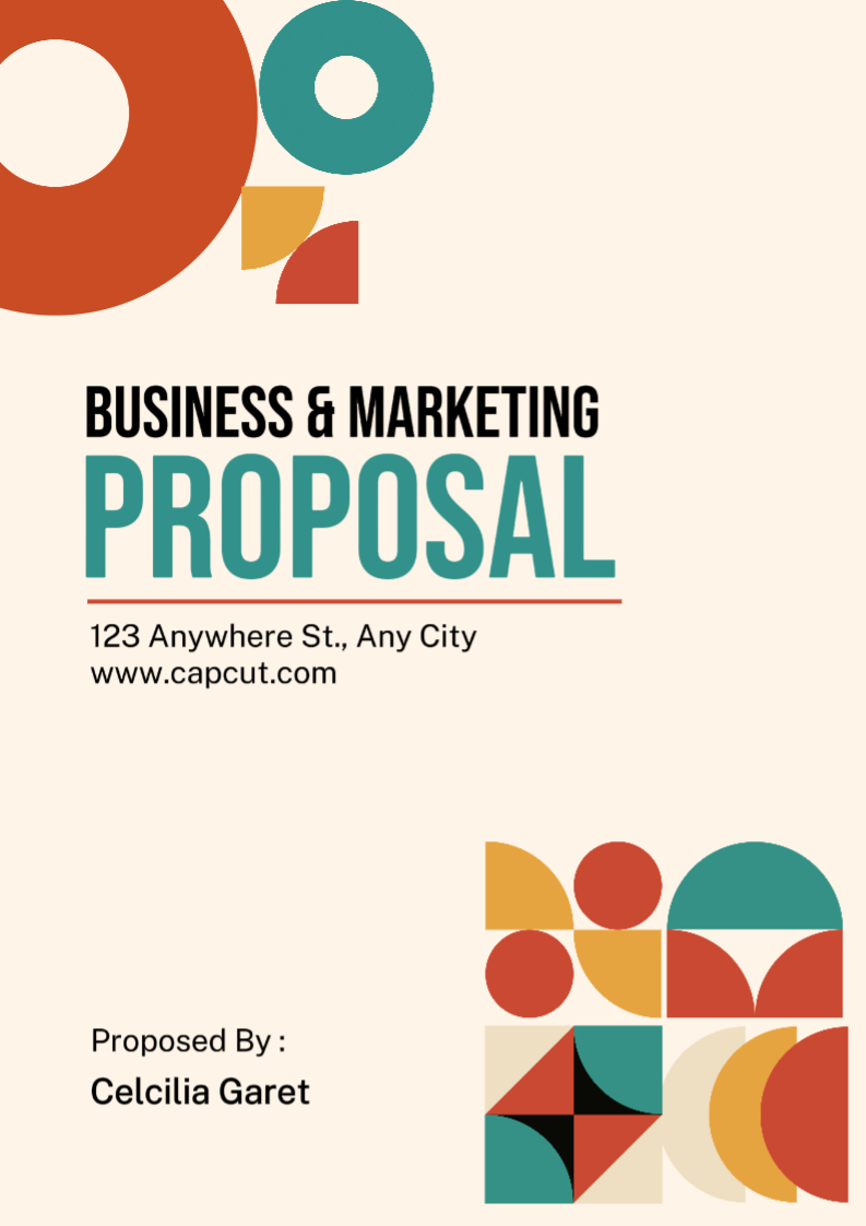 Cartel de marketing Portada de propuesta de negocio