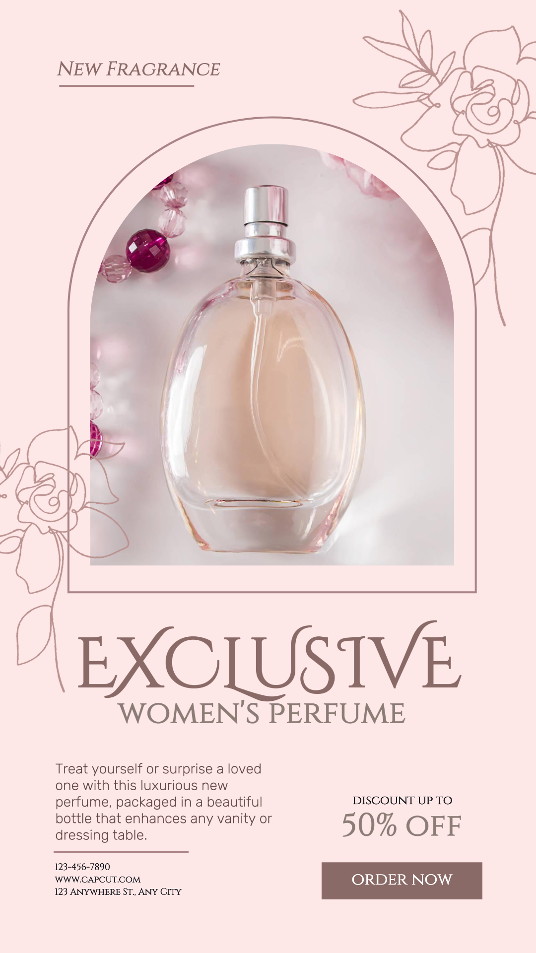 Beauty care - Marketing Poster womens perfume pink