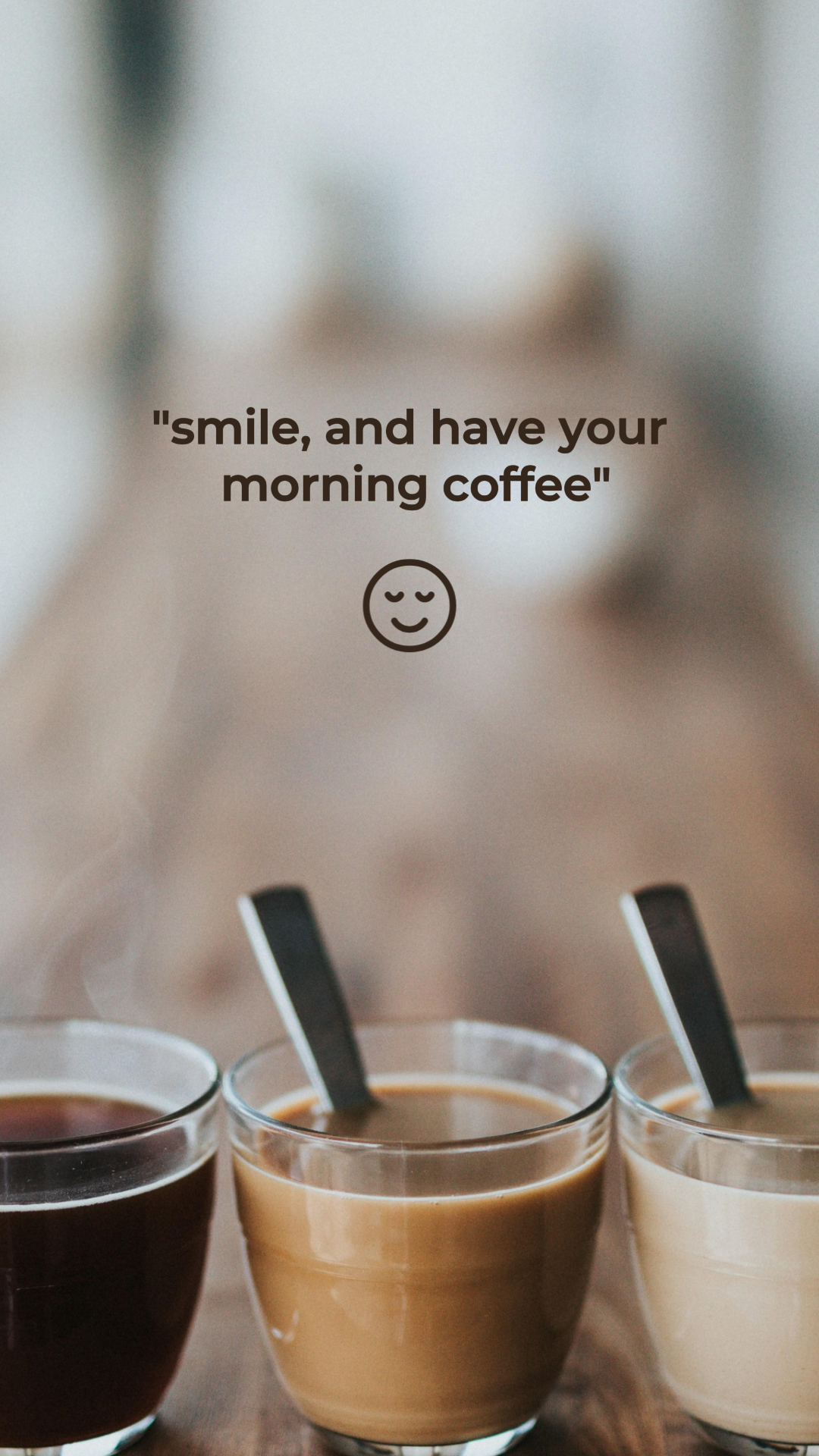 Papier peint Affiche créative Café Souriez et prenez votre café du matin