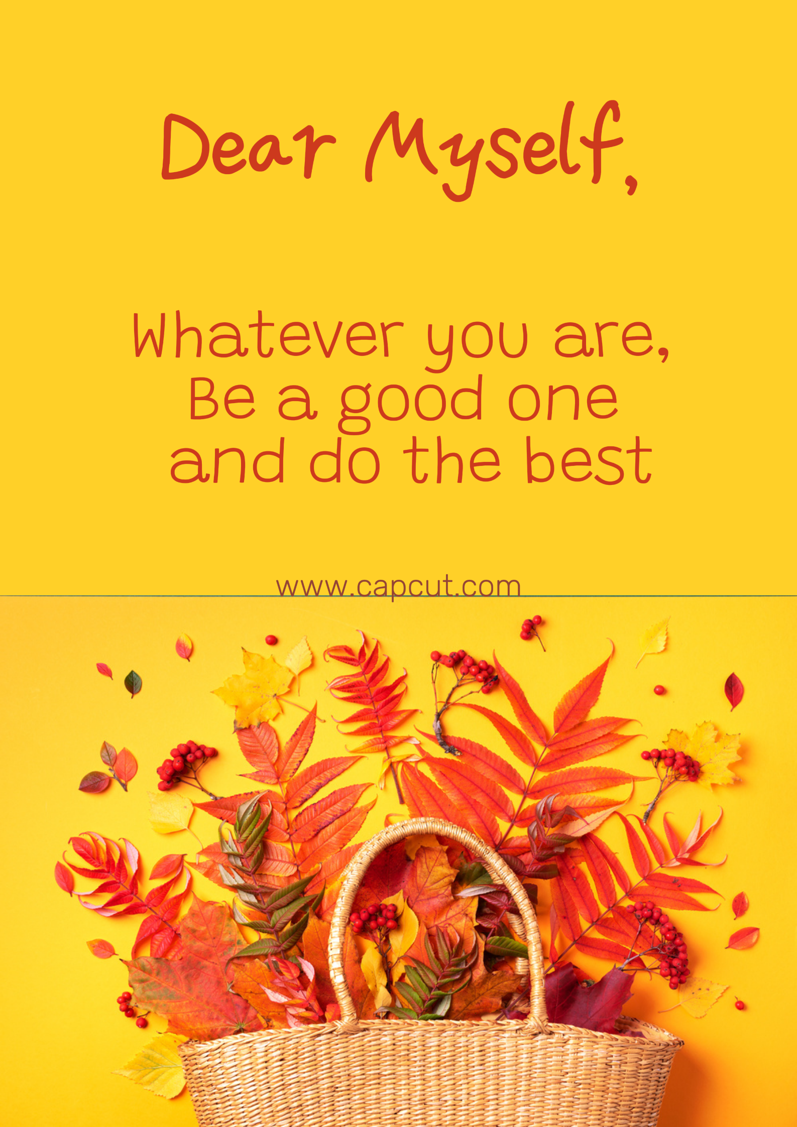 Kreatives Poster Täglicher Gruß Herbst Blatt getrocknet