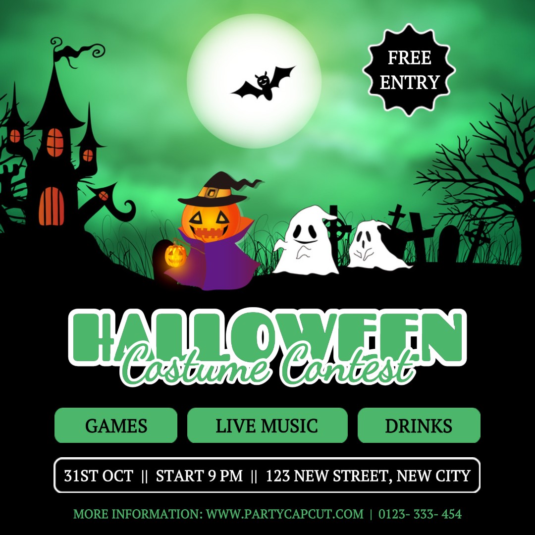 Post no Instagram do concurso de fantasias de Halloween