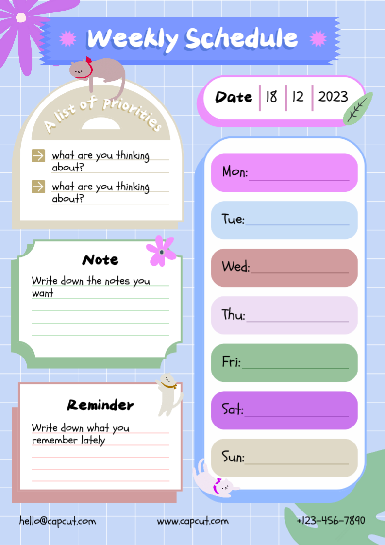 Nicht-Marketing-Planer Pastellfarbe Wochenplaner Planer