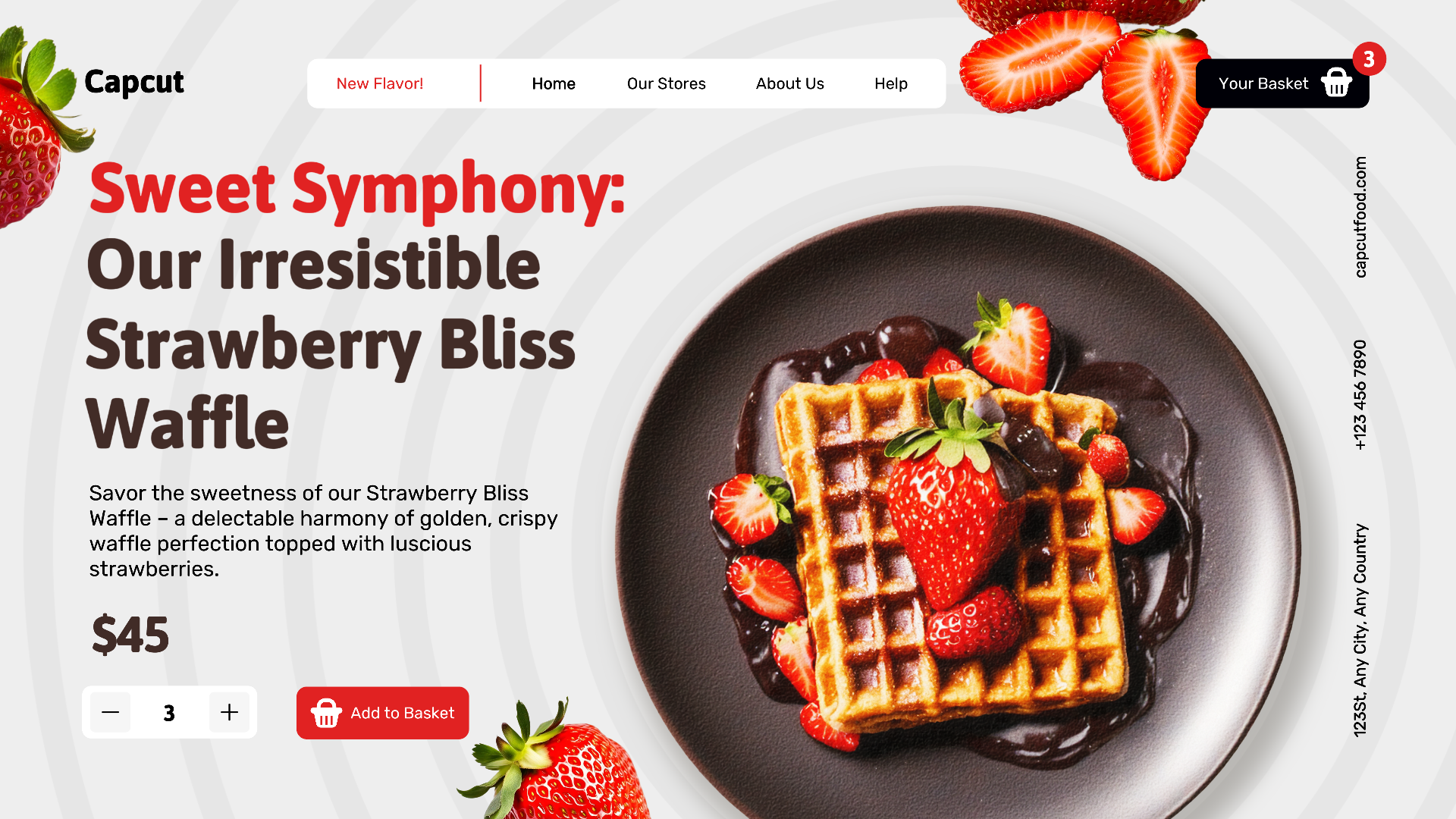 Food Strawberry Waffle Promo Page