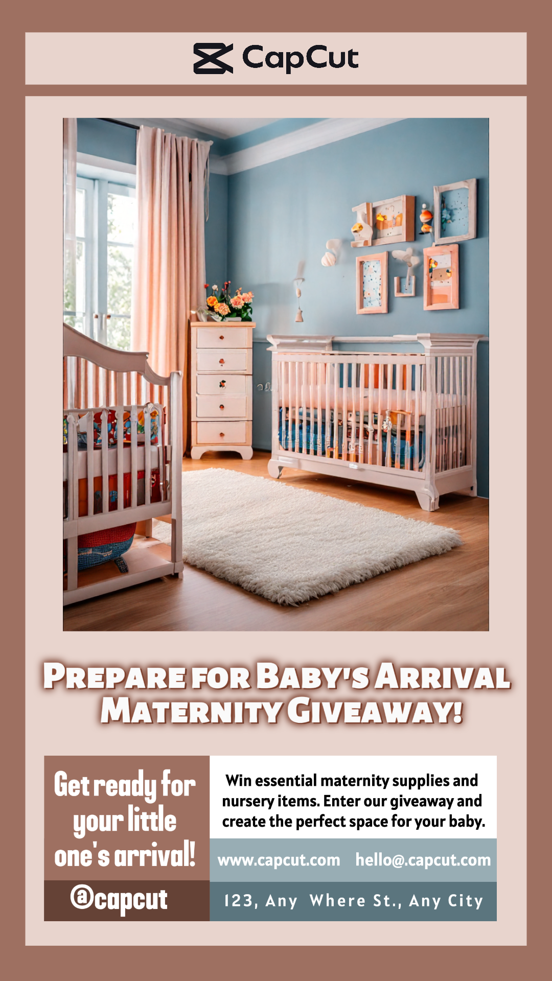 Mütter- und Säuglingspflege Kreatives Poster Werbegeschenk TikTok Weiß und Toast Farbe