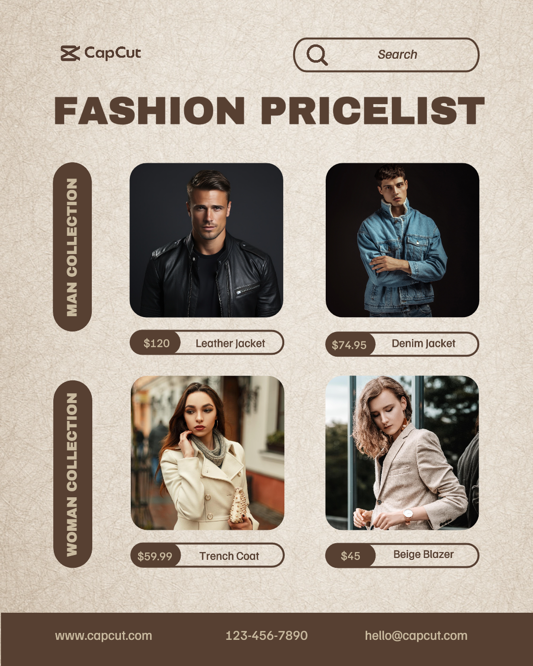 Lista de preços de produtos de moda Instagram Post Portrait