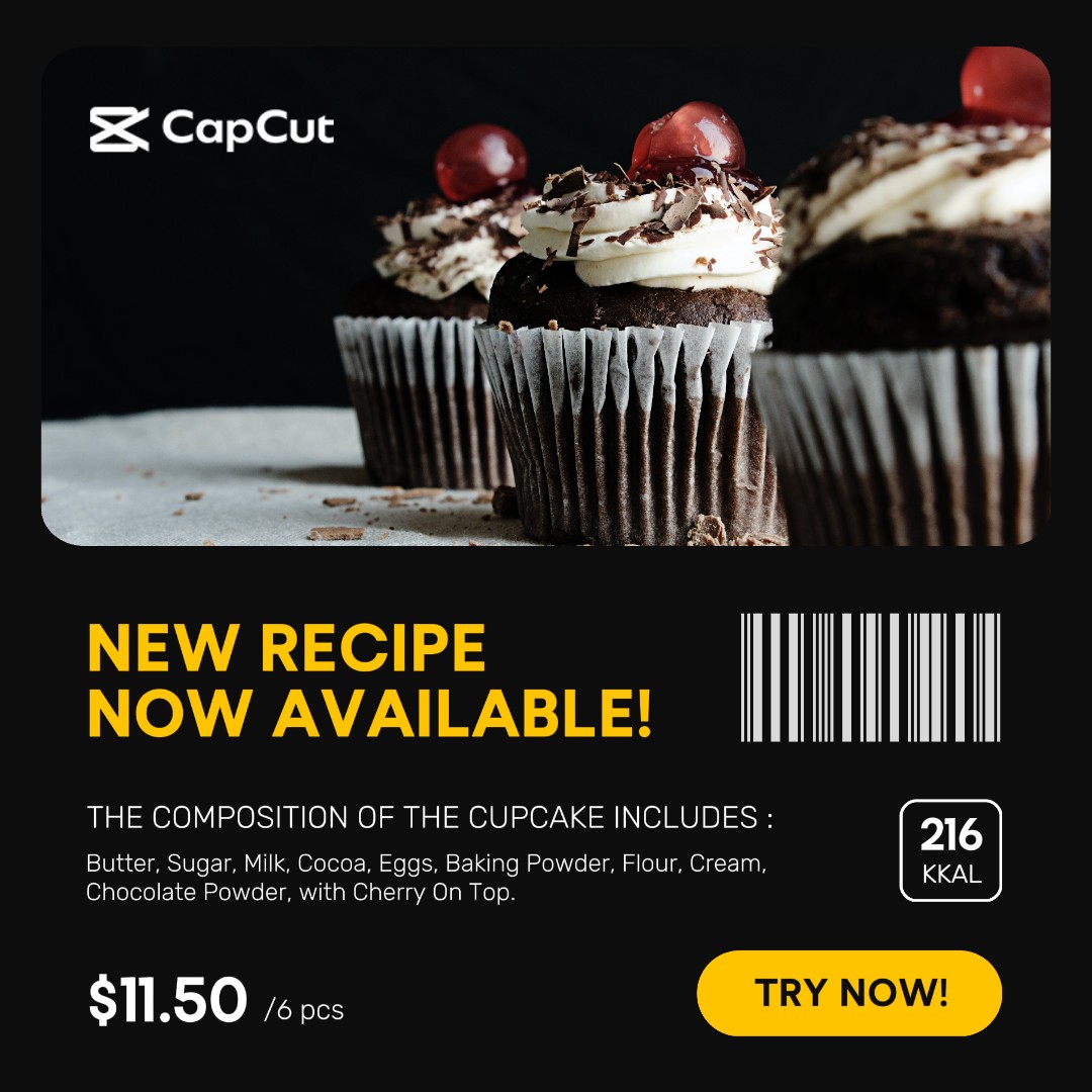 Cupcake New Recipe Product Display Instagram Story