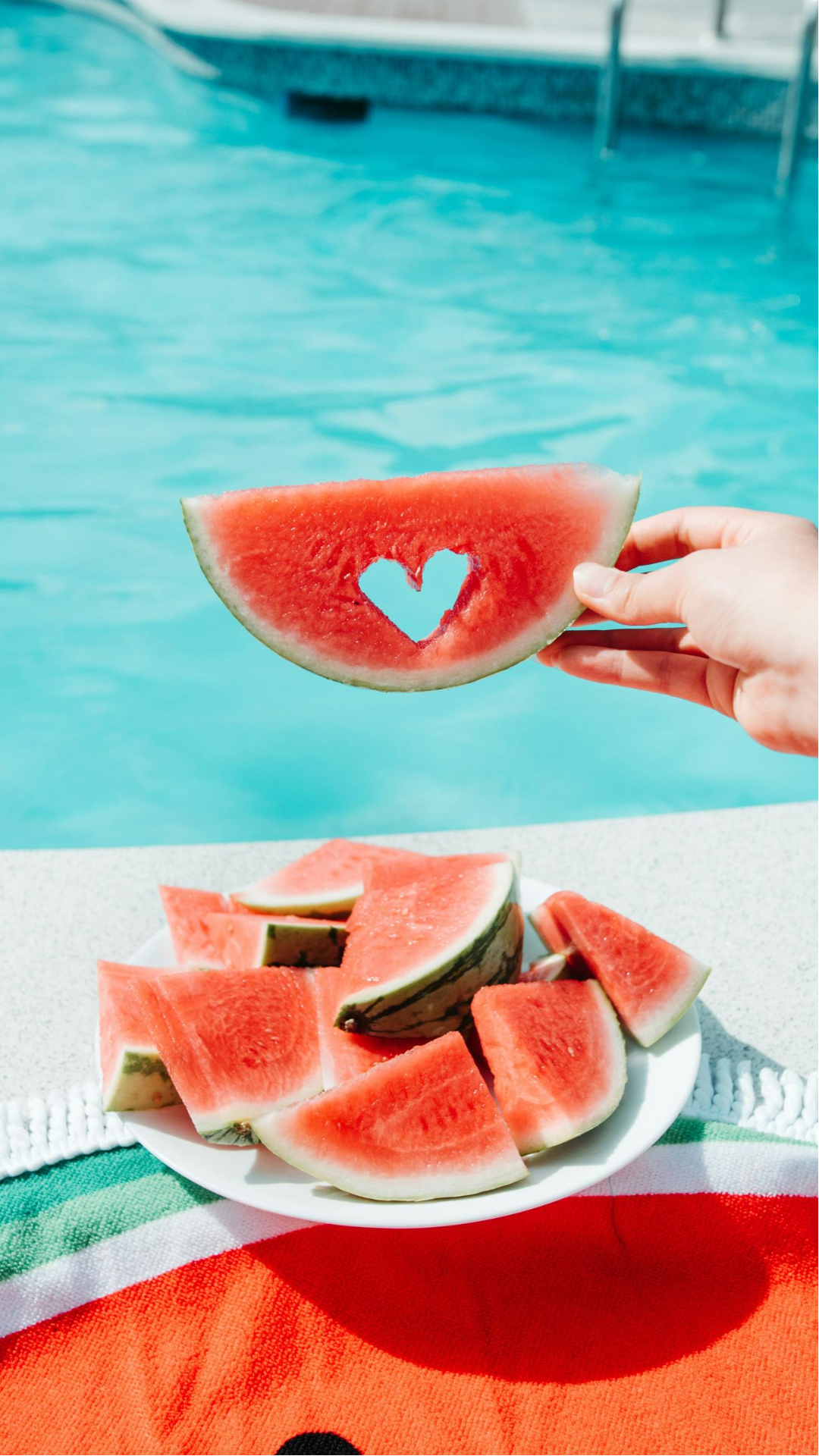 Allgemeines Hintergrundbild Marketing Poster Wassermelone Instagram Story Rot & Blau