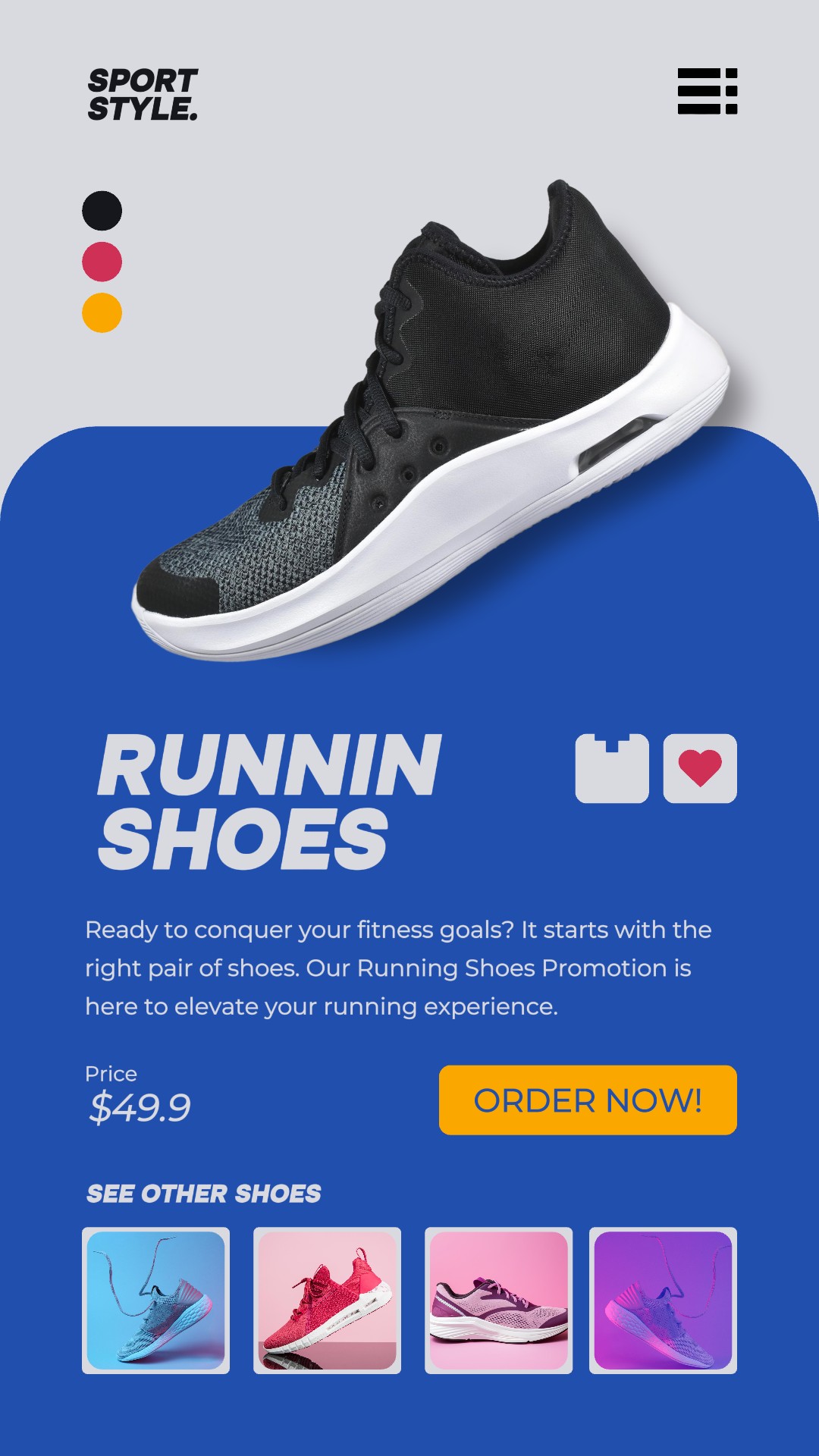 Promoción de zapatillas para correr Historia de Instagram