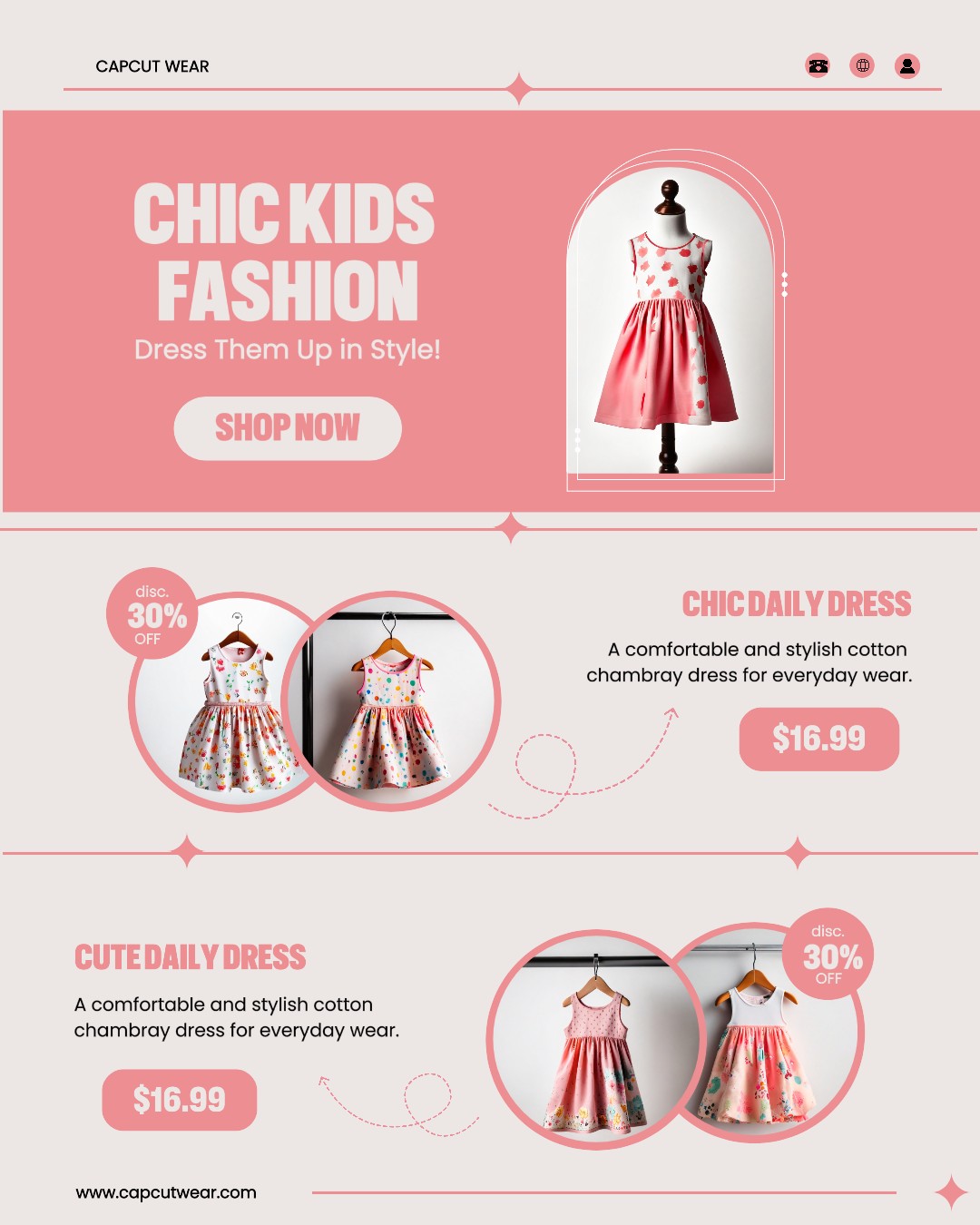 Fashion Kids  Dress Product Display