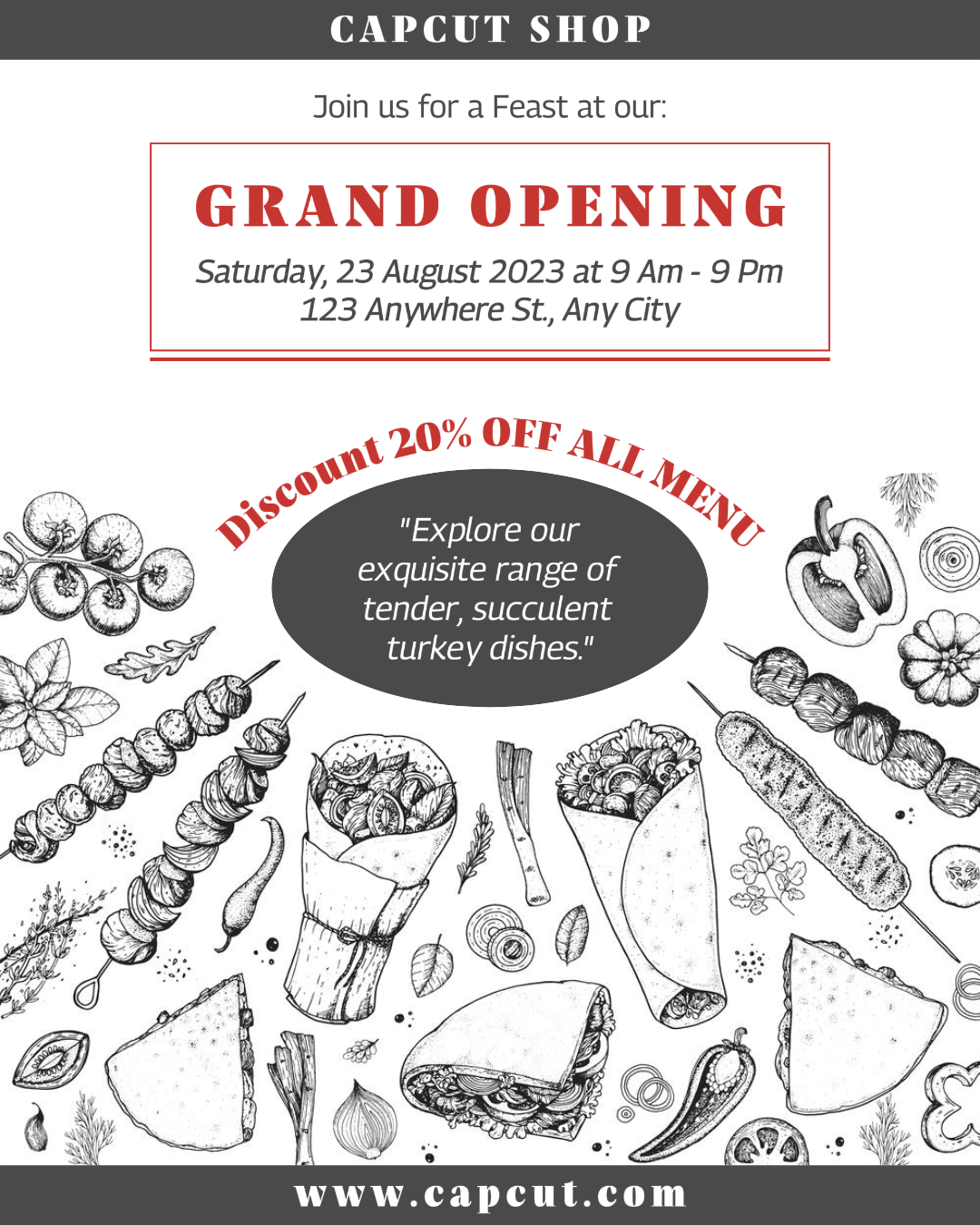 Food Turkey Resto Grand Opening Instagram Portrait