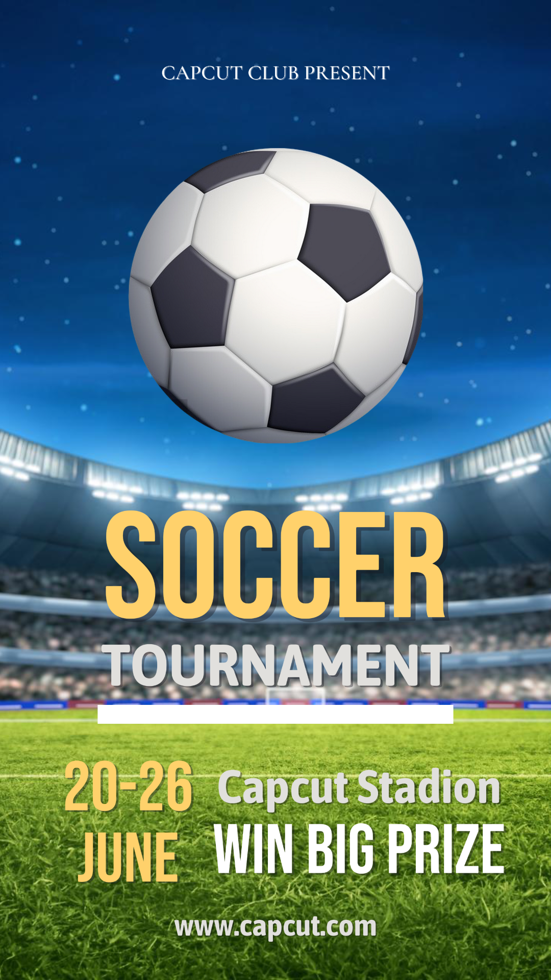 Affiche créative de sport et de match de football histoire instagram style vert bleu