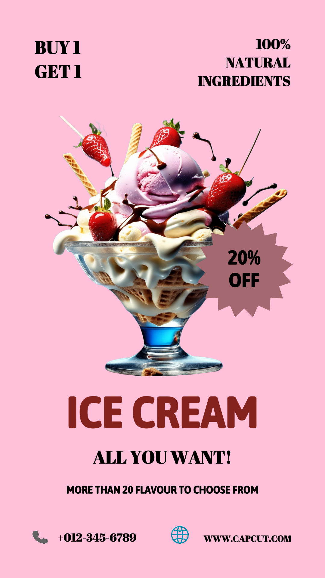 Food Ice Cream Buy 1 Get 1 Instagram Story