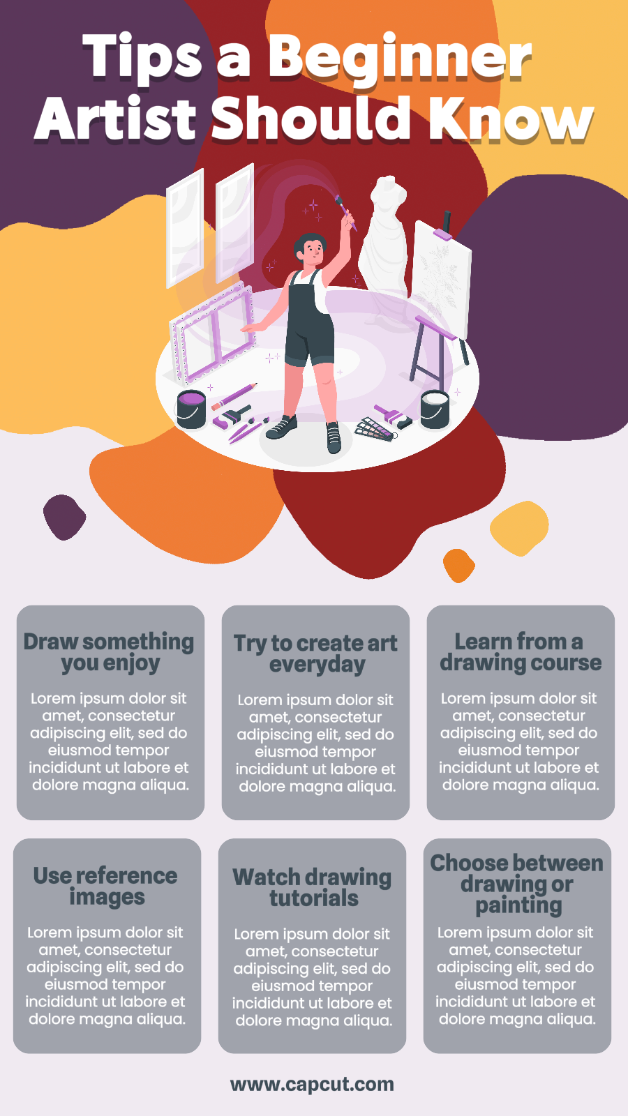 Tips a Beginner Artist Should Know Infographic