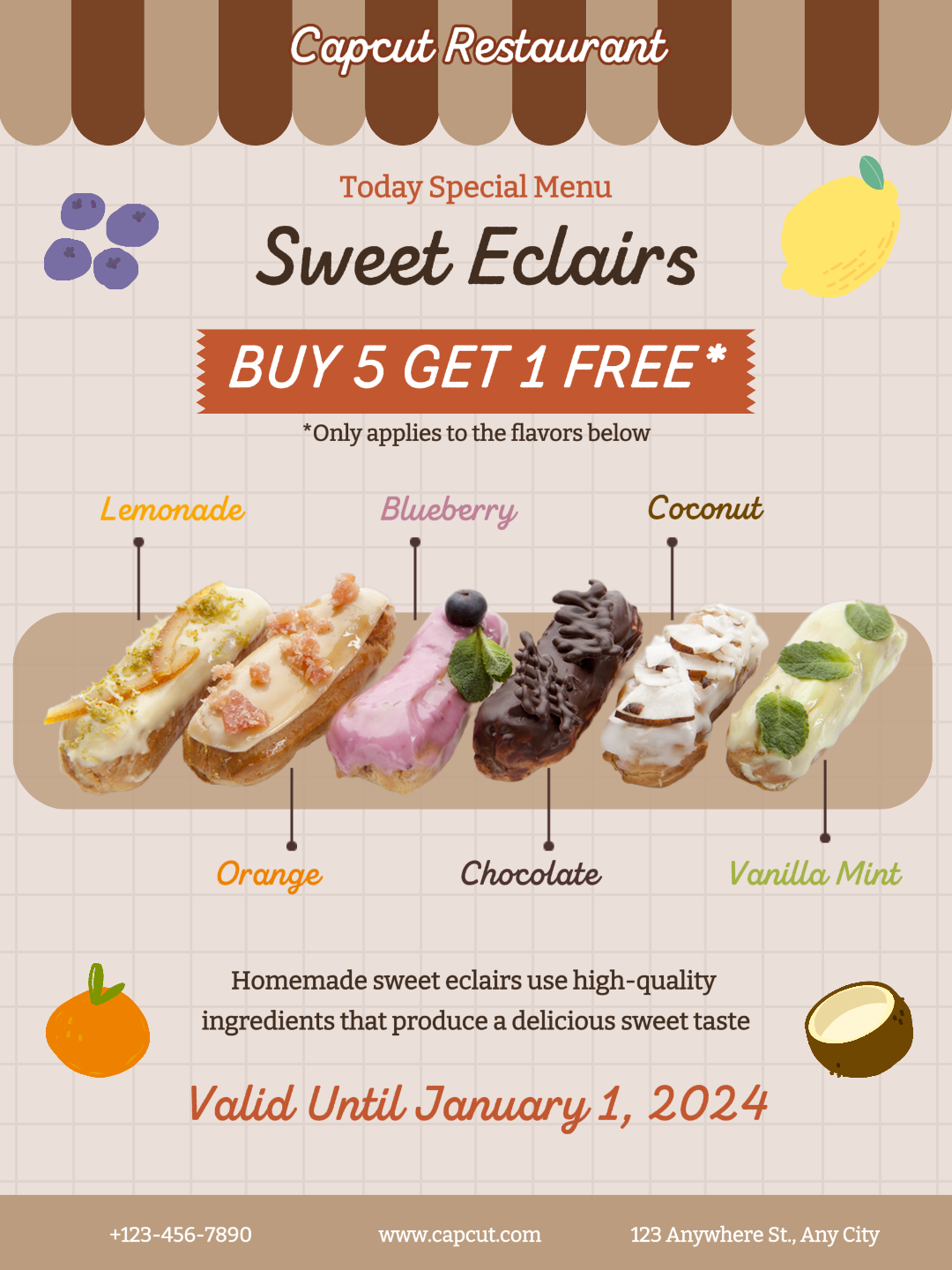 Essen Süße Eclairs Promotion Instagram Story