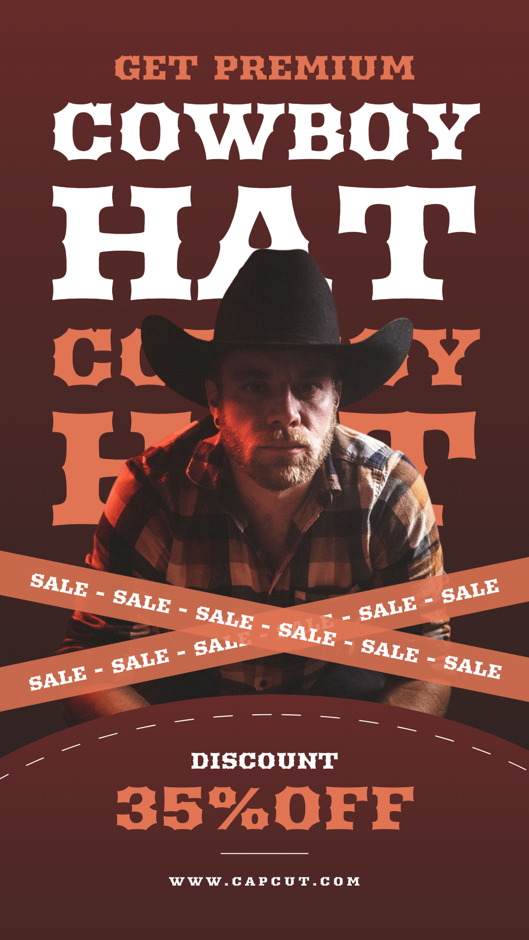 Cowboyhut Verkauf Instagram Story Modern Rot