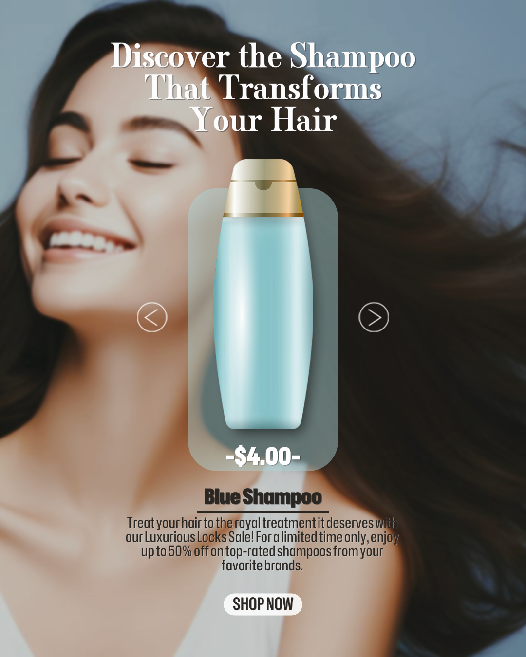 promo tampilan produk sampo biru untuk instagram