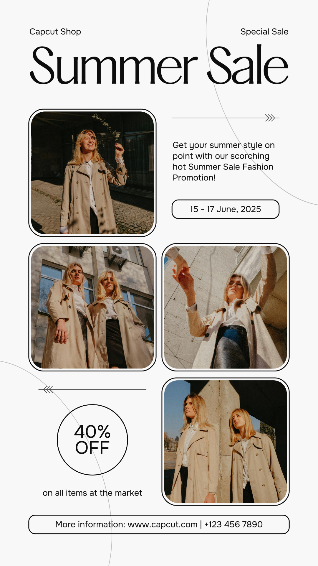 Promoção Oferta Especial Instagram Story Minimalist Beige