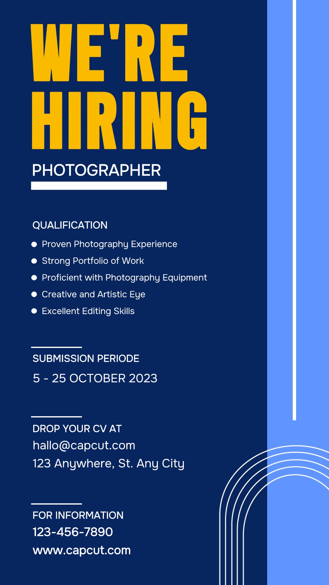 Recrutamento de Fotógrafos de Negócios Instagram Story