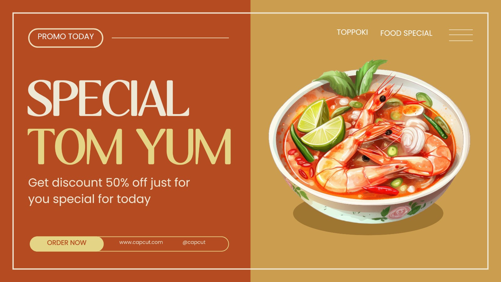 Ilustración de Menú Especial Fodd Publicación de Twitter