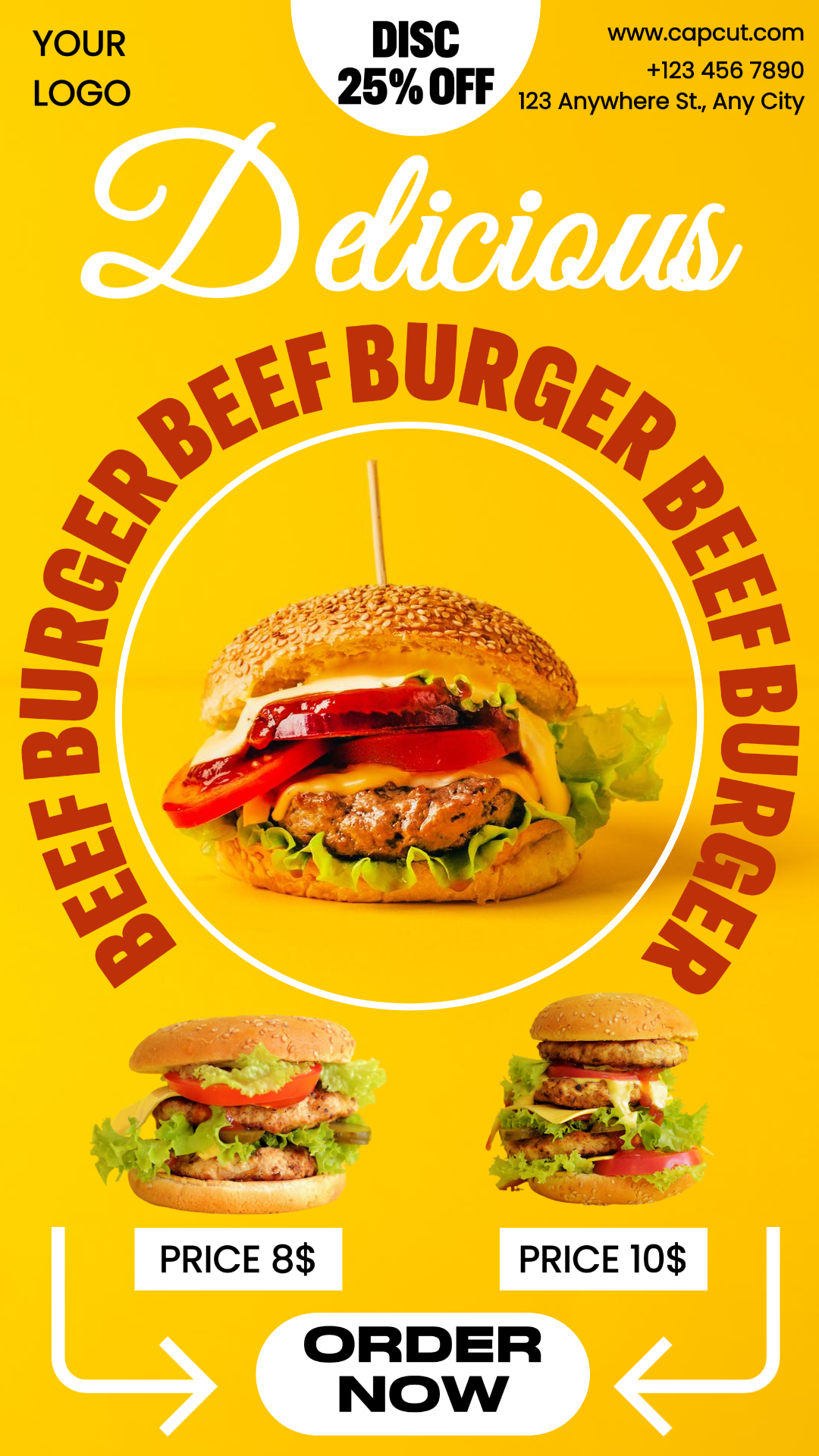 Lebensmittel und Getränke - Marketing Poster instagram Story Burger Beff
