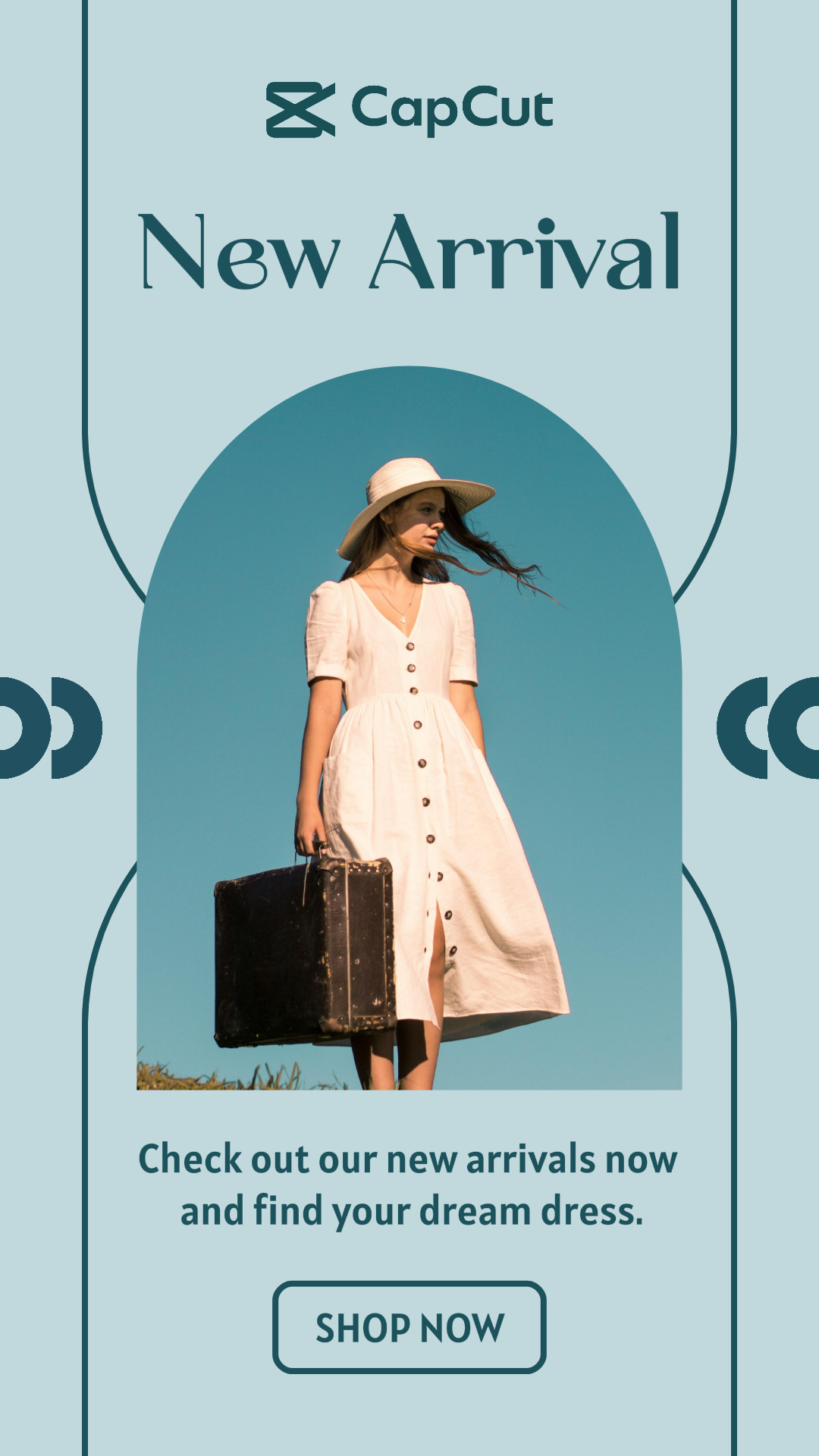 Modèle de mage Affiche marketing de vêtements et de chaussures Instagram Story Dress Blue