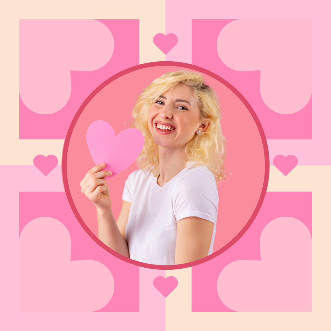 Photo de profil Instagram non marketing Pink Love Hearts