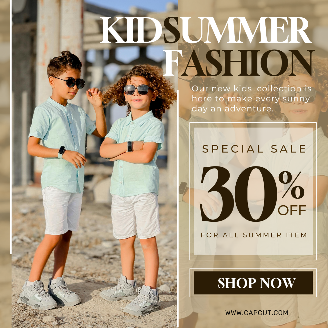 Kleidung Marketing Poster Instagram Post Kinder Sommermode