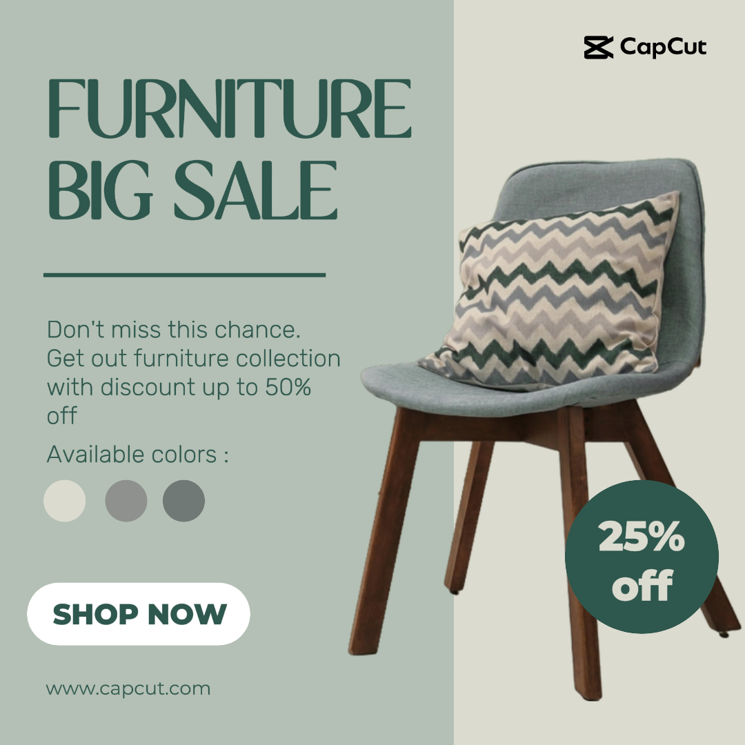 Furniture Big Sale Household Instagram Post Grey Color