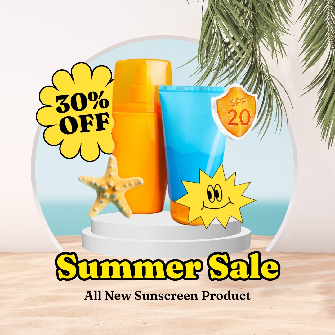Beauty Care Product Summer Sale Marketing Poster