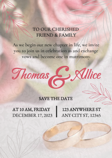 P Fajar Ocasiones personales - Invitación