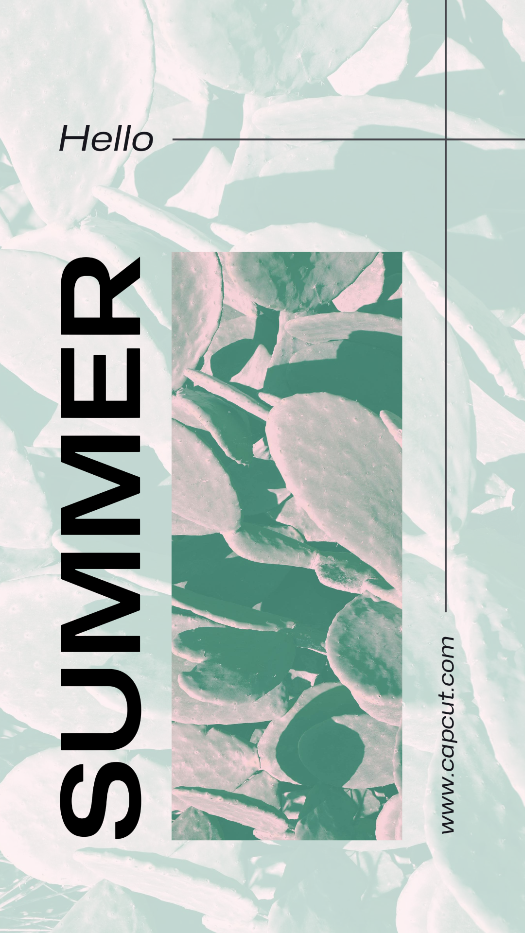 Wallpaper Poster Kreatif Kaktus Instagram Story Hijau