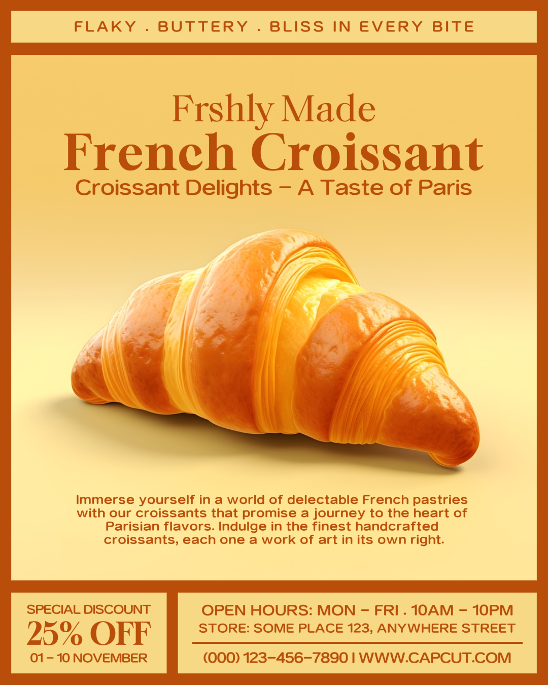 delicious croissant promotion instagram post