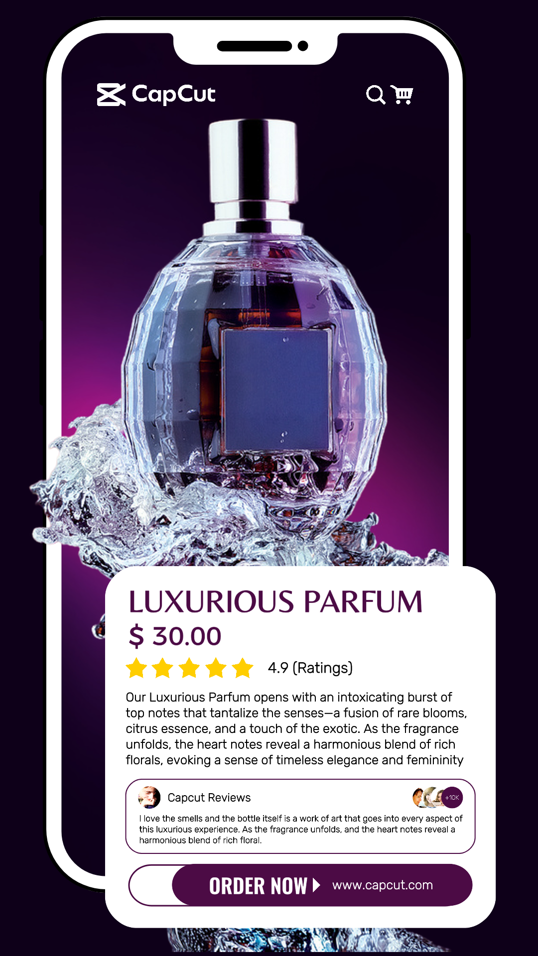 beauty and personal care luxurious parfum product display