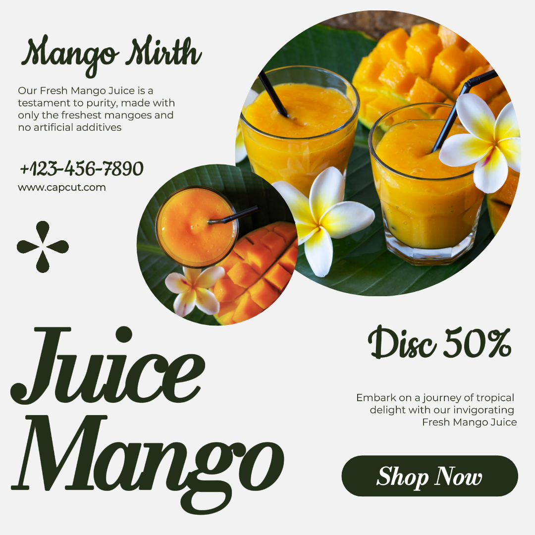 Cartel de marketing de alimentos y bebidas Venta de jugos Publicación de Instagram