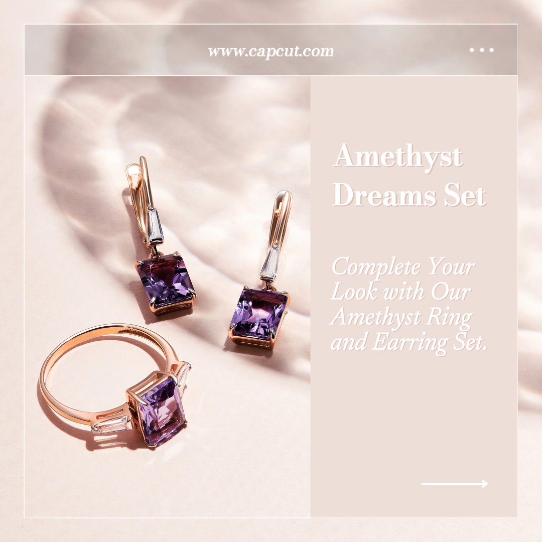 Joyas y accesorios Conjunto de anillos y pendientes Cartel de marketing Publicación de Instagram