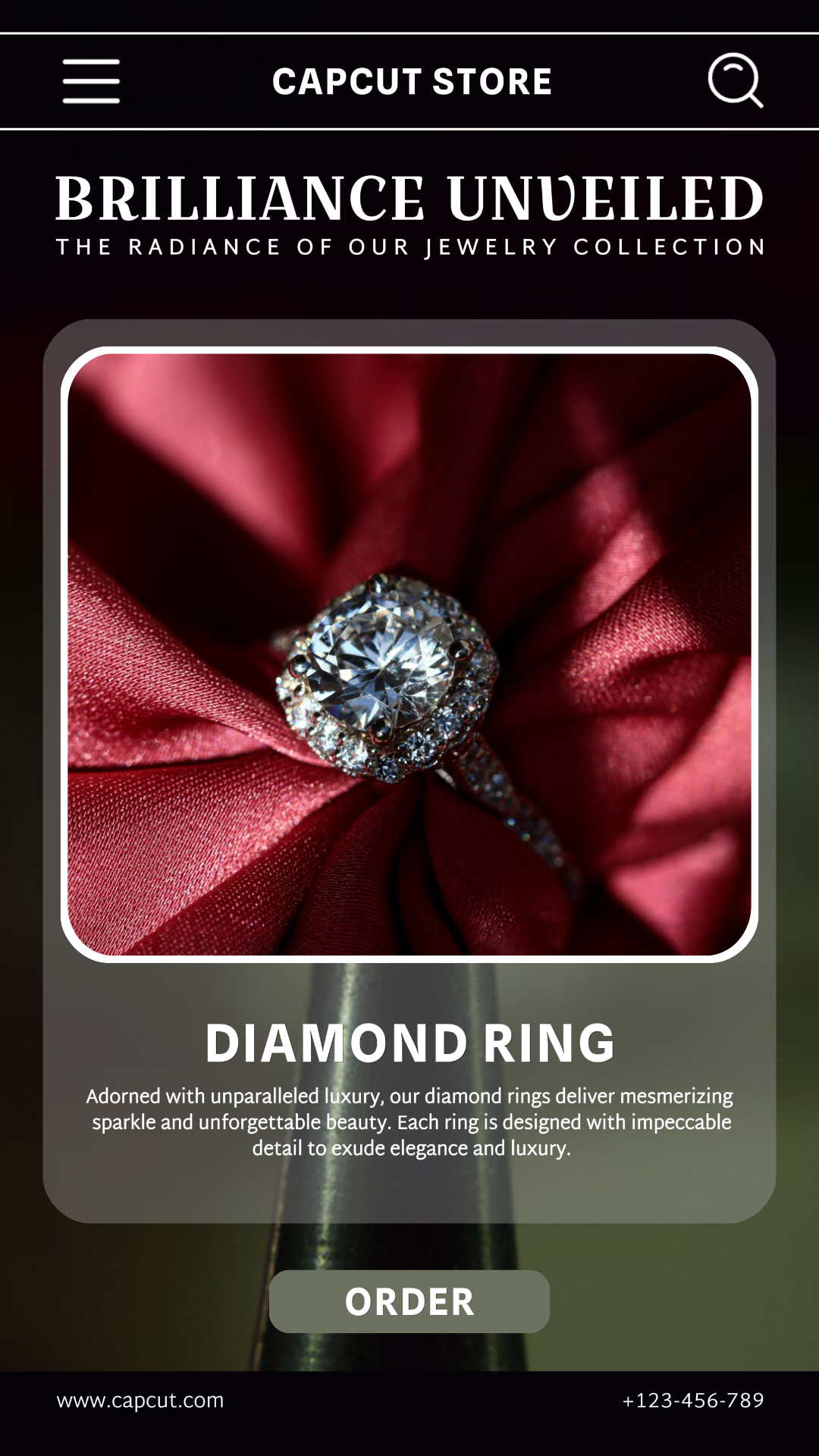 Joyas Y Accesorios Cartel De Marketing Historia De Instagram Anillo De Diamantes