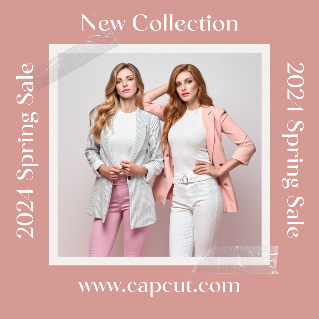 2024 Spring Fashion New Collection With Pink Beige Color Theme Instagram Post