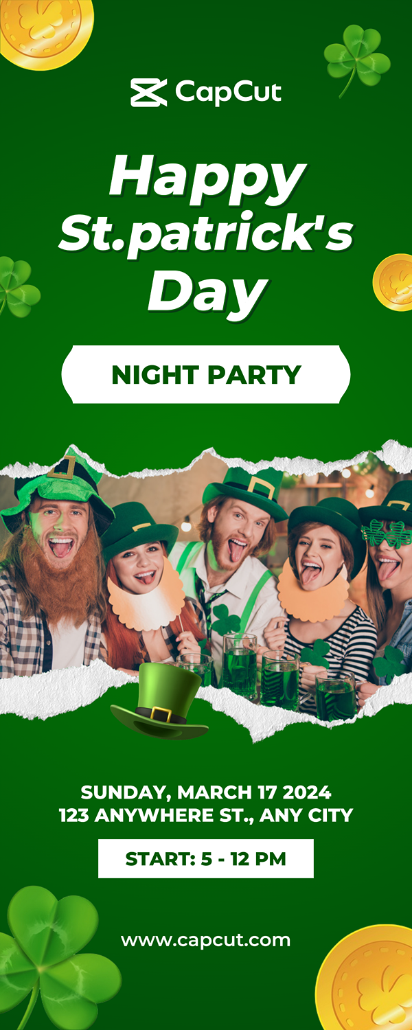 St. Patrick's Day EDM Posters Club event Night party Green