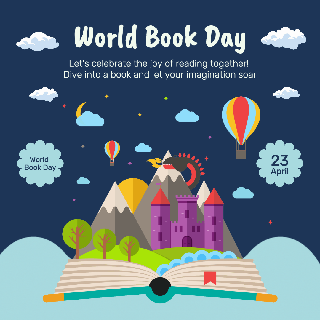 Journée mondiale du livre - Affiche créative - Instagram Post