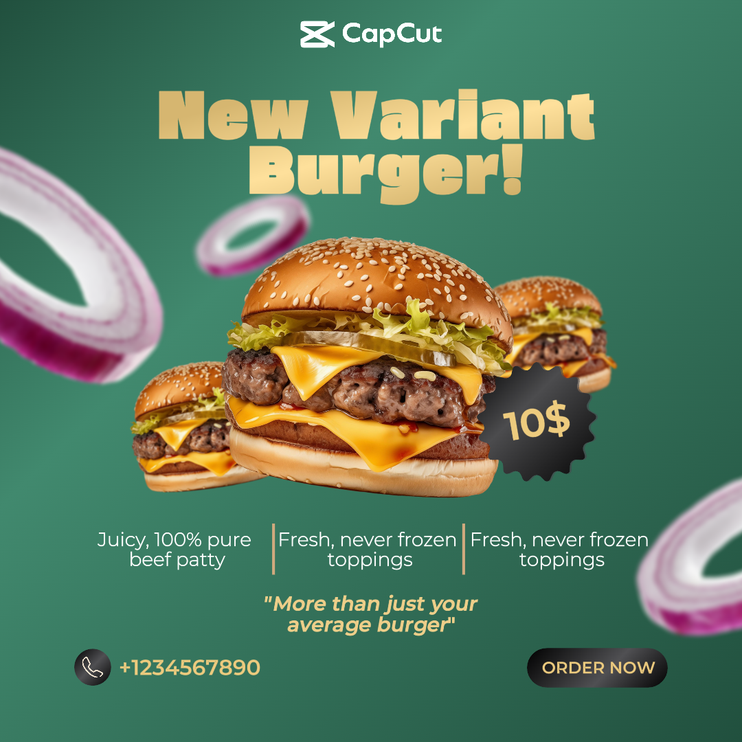 Alimentos y Bebidas Nueva Llegada Hamburguesa Publicación de Instagram